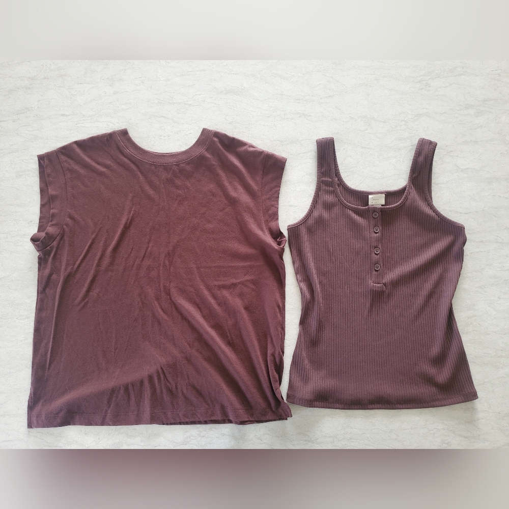 A New Day Women's Brown Tank Top Bundle Small